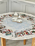 Кругла Новорічна скатертина гобеленова  Ø90 см.,золотий люрекс, фото 2