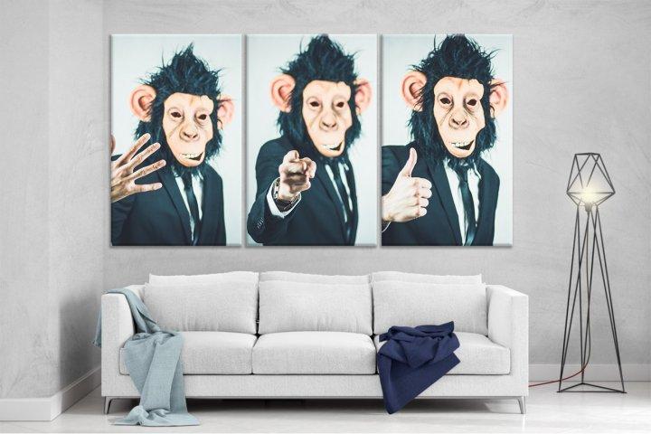 Модульна картина на полотні на стіну для інтер`єру/спальні/прихожої DK Monkey Man 159х99 см (XL130)