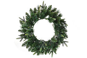 Новорічний вінок із ялинової хвої на металевому каркасі 60 см для декору.