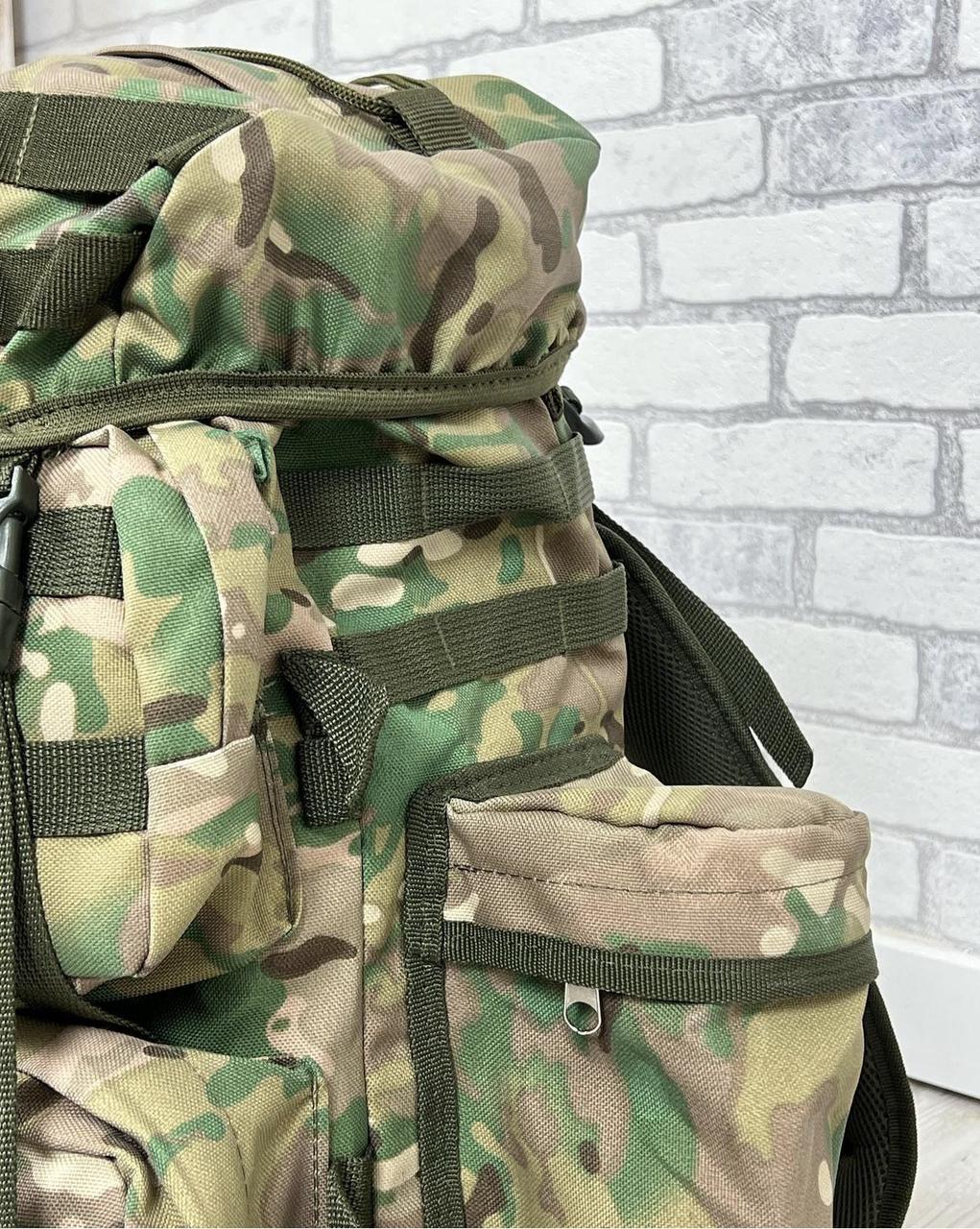 Тактический рюкзак на 70 литров мультикам Военный армейский походный туристический рюкзак Прочный (DB-12390) - фото 4 - id-p1693382244