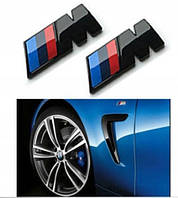 Шильдик эмблема автологотип BMW M performance цвет черный глянец