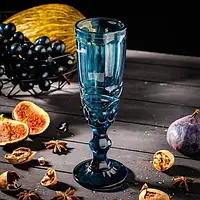 Набор бокалов для шампанского Винтаж синий 180 мл 6 шт