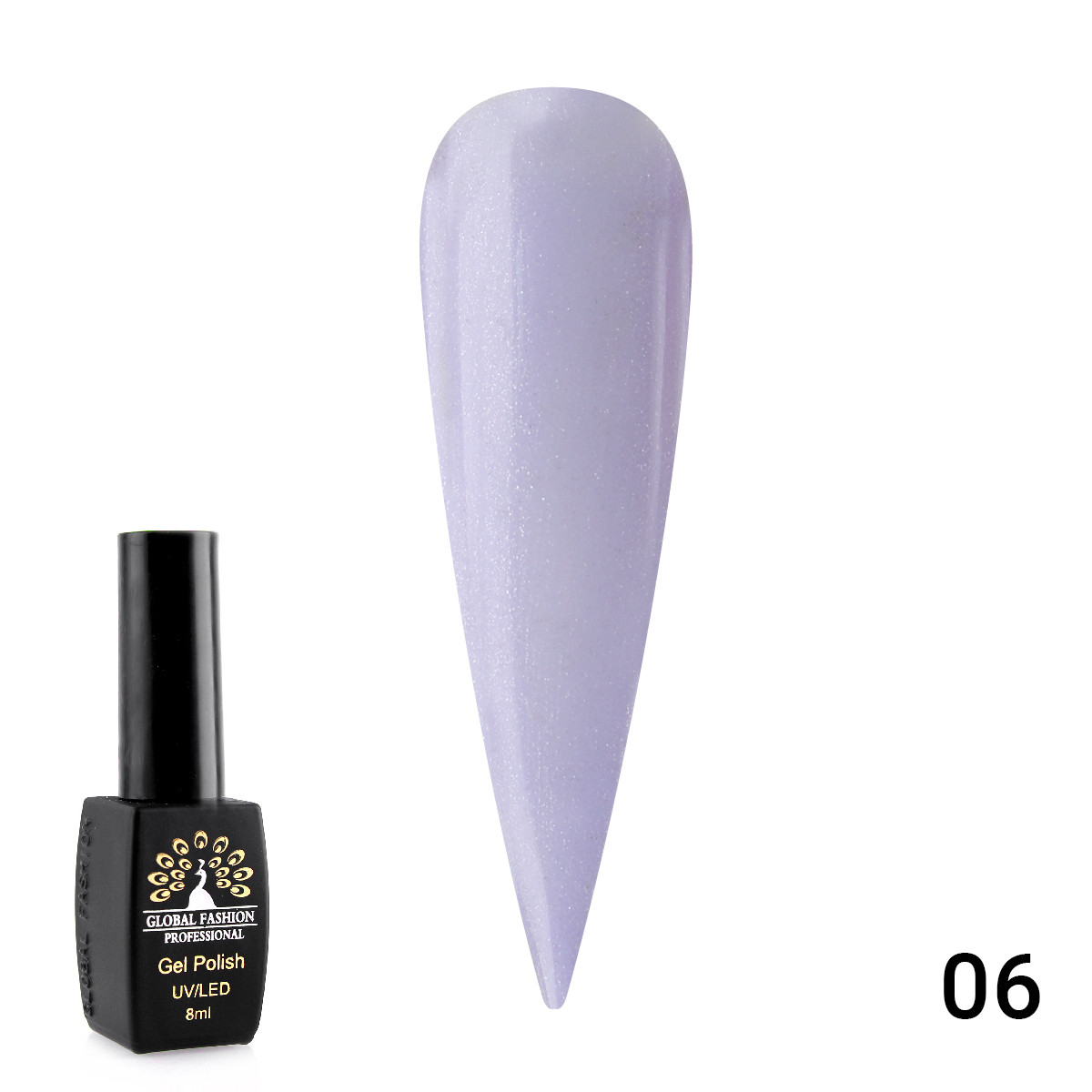 Гель-лак Global Fashion Summer Light No006 фіалковий із шимером 8 ml