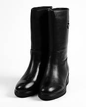 Напівчоботи на танкетці Berkonty 308922 38 Чорні шкіра 35