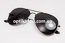 Сонцезахисні окуляри З ДІОПТРІЯМИ ДЛЯ ЗОРУ в стилі Ray-Ban у сірій оправі з темно-сірою лінзою, фото 2