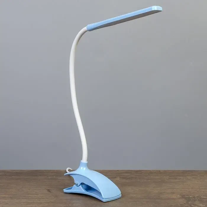 Настільна лампа з прищіпкою від USB White Light 7388 Синій