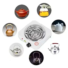 Плита настільна спіральна однокамфорна електрична JX-1010B 1000w, фото 2