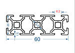20х60 / Т-слот/ 3 метри  / Верстатний профіль / анод