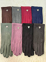 Женские сенсорные перчатки цветной бархат оптом разные цвета