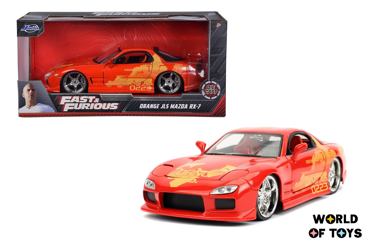 Машина металева Jada "Форсаж" Мазда RX-7 (1993), оранж, масштаб 1:24, 8+ | 253203059