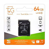 Картка пам'яті MicroSDHC 64 GB UHS-I Class 10 T&G З адаптером