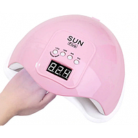 УФ-лампа для гель-лаку SUN Five LED UV Lamp 48 W для полімеризації, нарощування нігтів USB Рожева