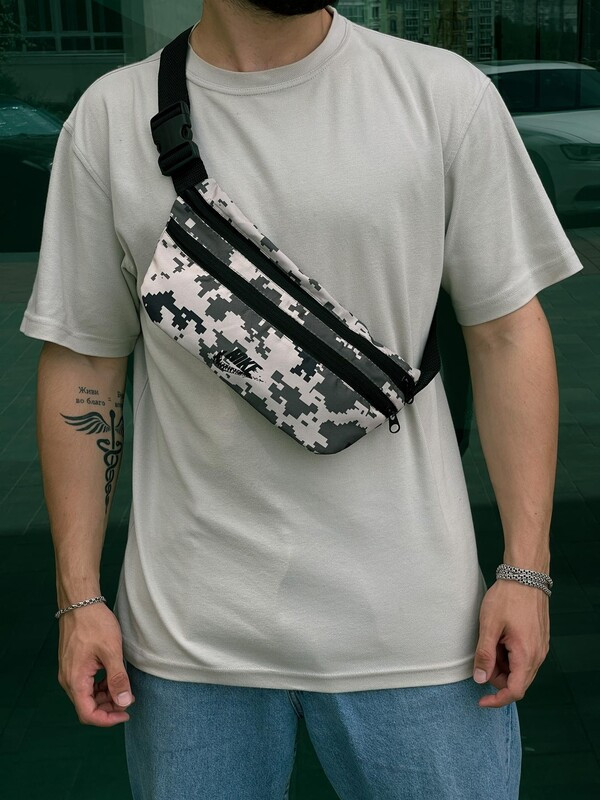 Бананка Intruder на два відділення у темно-сірий камуфляж, фото 1