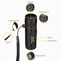 Монокуляр 30х25 з чохлом із вологостійкого шкірозамінника та серветкою для лінз. Монокль