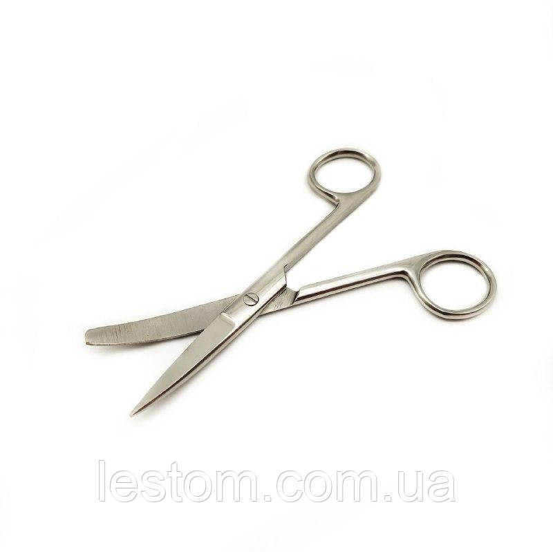 Операційні ножиці з одним гострим кінцем, зігнуті Tisson Medical. Довжина 14 см