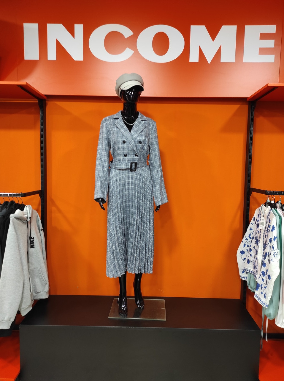 Сукня довга пліссирована спідниця довгий рукав М сірий, фото 1