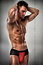 Чоловічі трусики з червоним гульфиком Passion 007 THONG red L/XL