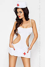 Костюм медсестри AKKIE SET white L/XL — Passion, сорочка, трусики, шапочка