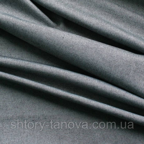 Тканина для штор бавовняна МЕЛАНЖ ЧЕРН./МОЛОЧН., фото 1