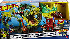 Трек Хот Вілс Атака вогняного дракона Hot Wheels Dragon Drive Firefight Mattel HDP03 оригінал