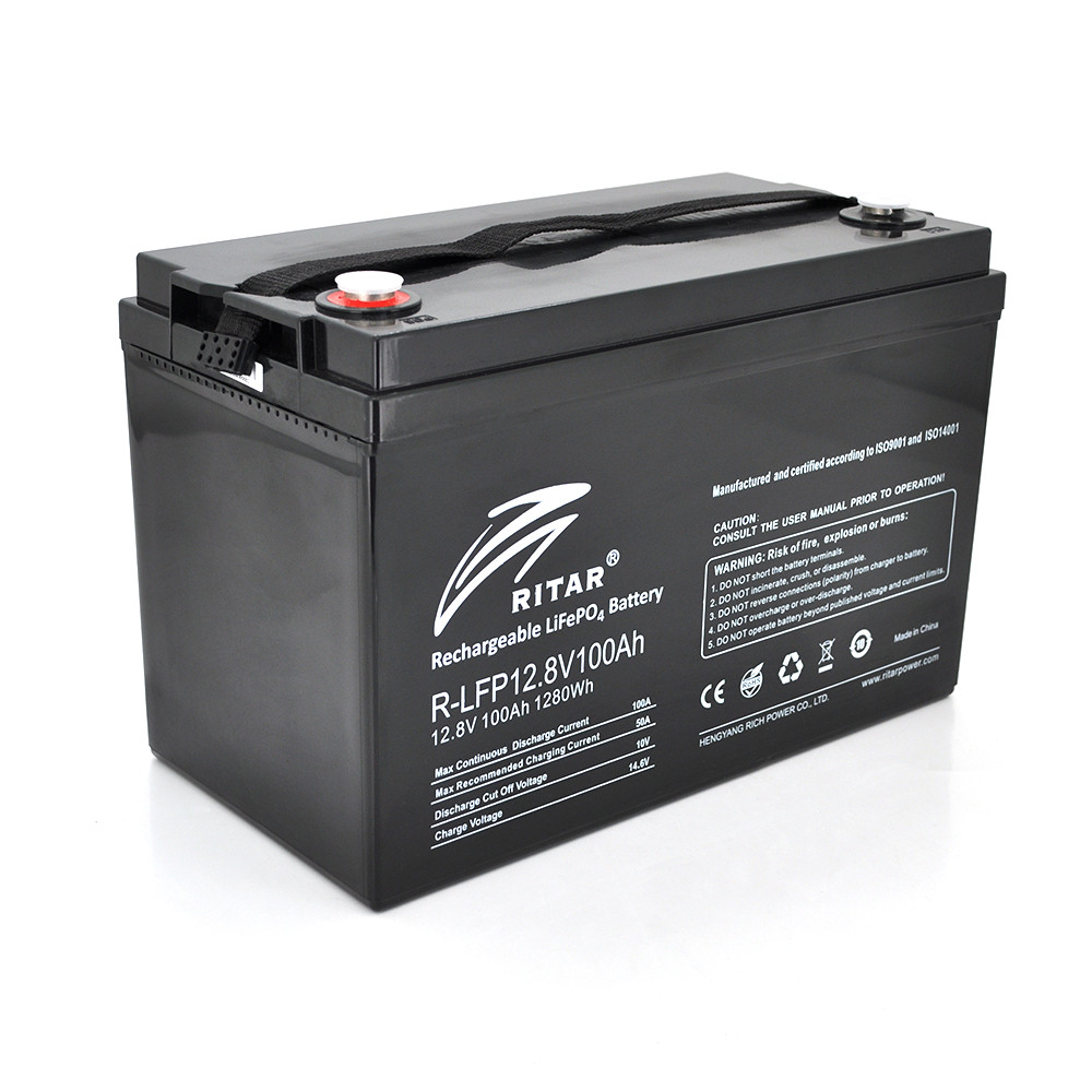 Акумуляторна батарея Ritar LiFePO4 12,8 V 100 Ah 1280 Wh (328 x 172 x 215 (220) Q1
