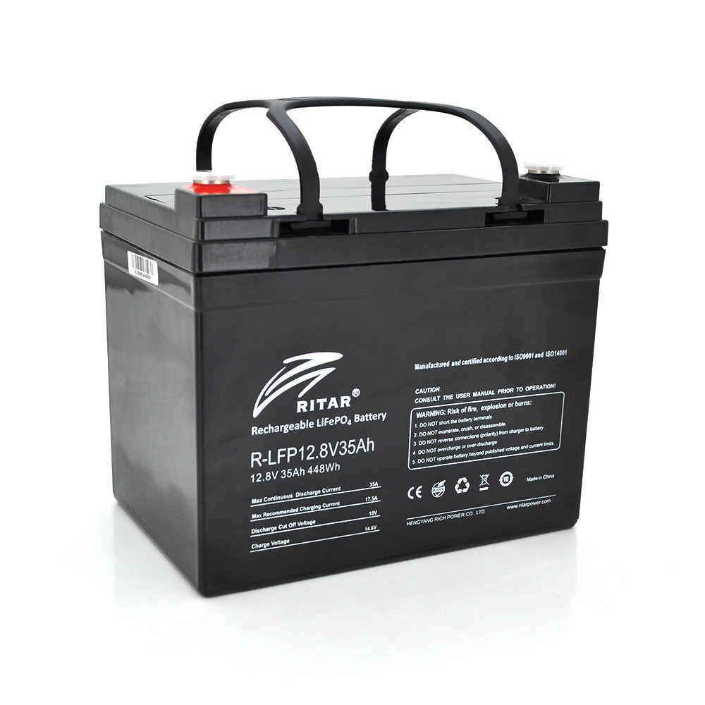 Акумуляторна батарея Ritar LiFePO4 12,8 V 35 Ah 448 Wh ( 195 x 130 x155 (168) ) Q1