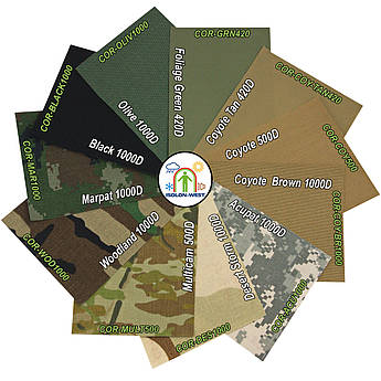 Каталог (зразки 15Х20см) тканини Cordura США, нейлонової (оригінал)