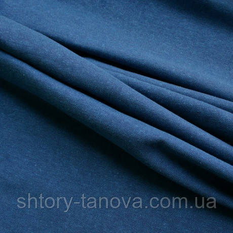 Тканина для штор бавовняна МЕЛАНЖ БЛАКИТНИЙ/СИНІЙ, фото 1