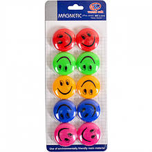 Магніти 30мм. 10 шт. Смайлик різнокол. Х-3010