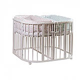 Ліжечко дитяче для двойні Twins, Білий, фото 2