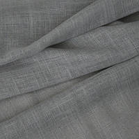 Тюль натуральный Лен Кисея Миконос Темно-серый (Испания) | Ткань тюль льняная