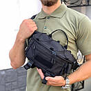 Велика чоловіча чорна сумка бананка бананка TOR M15 поясна нагрудна тактична, фото 5