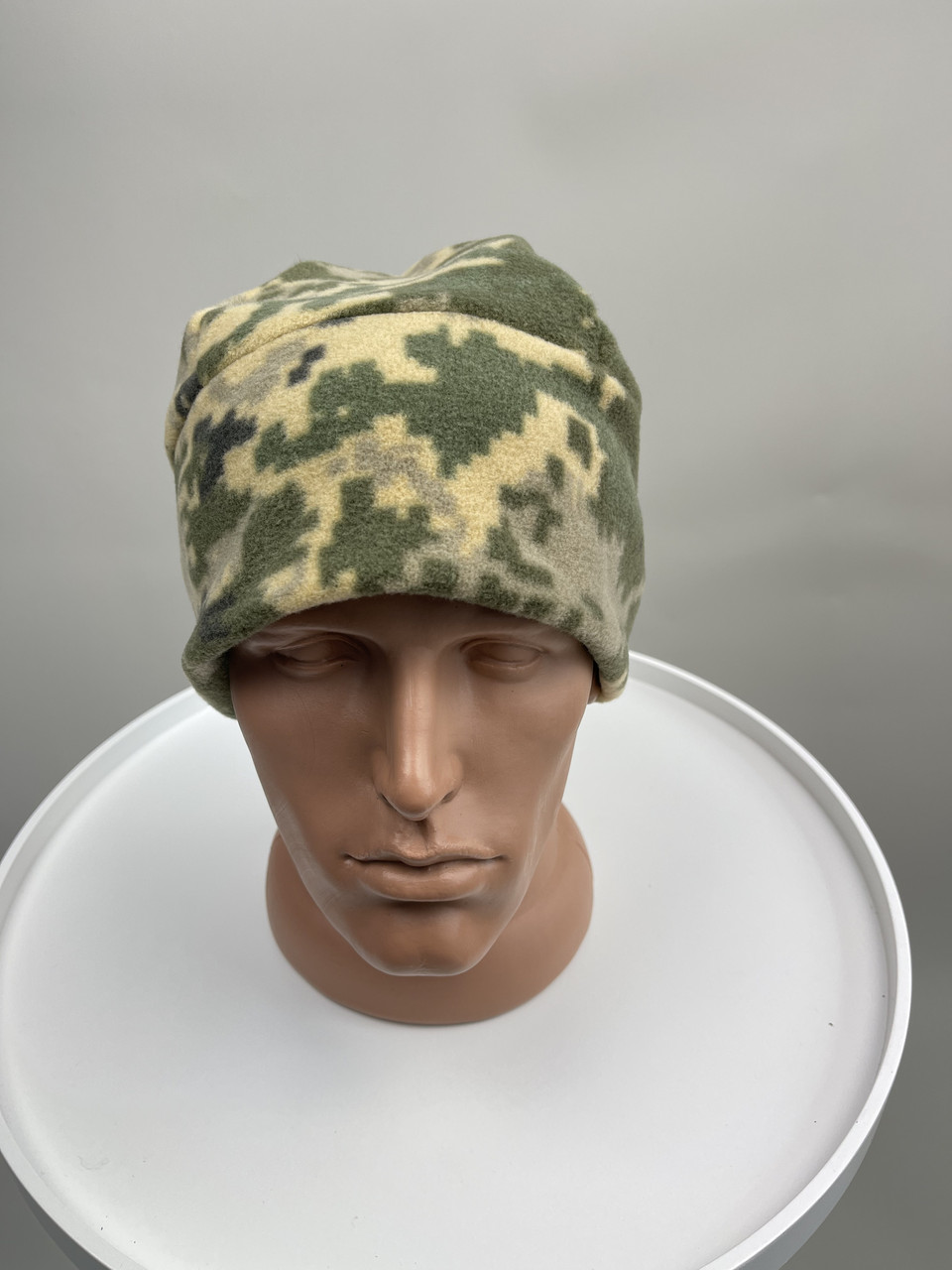 Шапка флісова тепла, зимова (піксель), фото 1