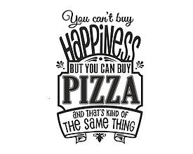 Інтер'єрна наклейка на стіну PIZZA Oracal Чорний розмір 96х63см