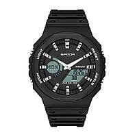 Водонепроницаемые спортивные кварцевые часы Sanda 6016 Black-White