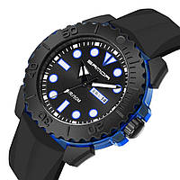 Кварцовий повсякденний водонепроникний (50 м) годинник Sanda 3118 Black-Blue