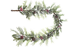 Хвойна гірлянда з ягодами та шишками для новорічного декору 190*15*6см
