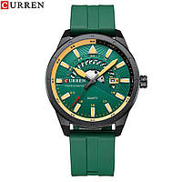 Мужские кварцевые часы Curren 8421 Green-Black-Yellow