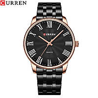 Деловые часы с ремешком из нержавеющей стали Curren 8422 Black-Gold