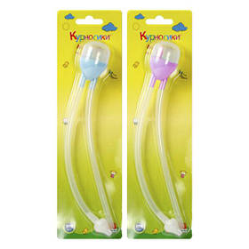 Аспіратор назальний Курносики с трубочкою, від 0 місяців (рожевий, блакитний)