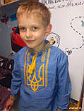 Хлопчача лляна вишиванка з тризубцем "Тризубець" на 1-3 роки, фото 4