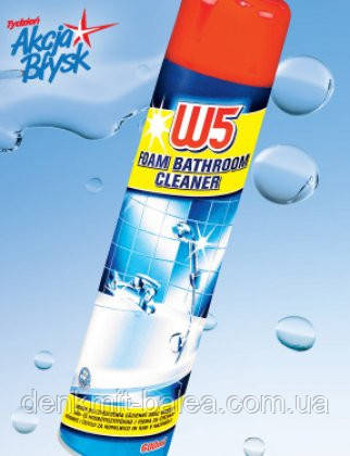 Средство для уборки ванной комнаты W5 Foam Bathroom Cleaner 600 мл - фото 2 - id-p279526808