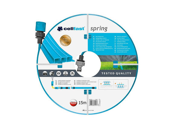 Зрошувальний шланг Cellfast SPRING 1/2 дюйма 15 м садовий - 19-022, фото 1