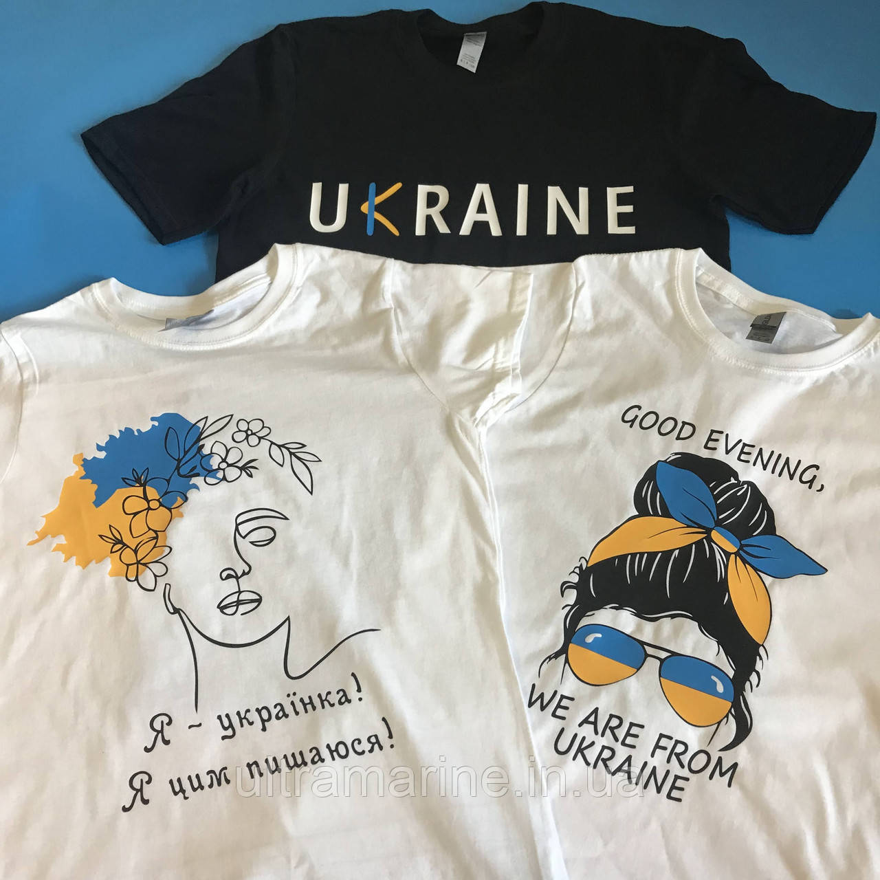 Футболка з патріотичним принтом Ukraine (Доброго вечора / Я українка )