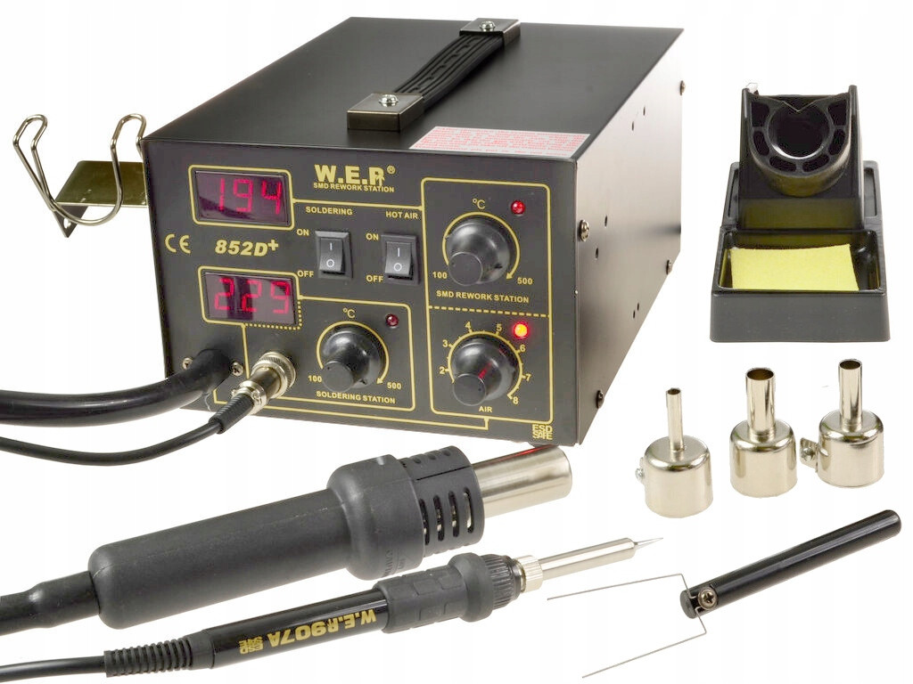Паяльна станція WEP 852D+ компресорна, залізний корпус