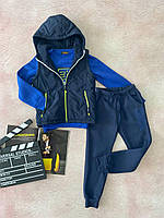 Теплый спортивный костюм на флисе c жилеткой на мальчика Сине-Жёлтый KK-1054 S&D, Сине-Жёлтый, Для мальчиков,