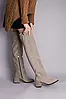 Жіночі зимові Ботфорти ShoesBand Бежеві натуральні замшеві з обтягнутим каблуком всередині напіввовна 39 (25,5 см) (85101-2е), фото 3