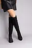 Жіночі демісезонні Ботфорти ShoesBand Чорні натуральні замшеві на низькому ходу всередині байка 37 (24 см) (S85121-1д), фото 5