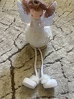 Новогодний Ангел кукла текстильная с висячими ножками AT 220307, Новогодняя игрушка Ангелок