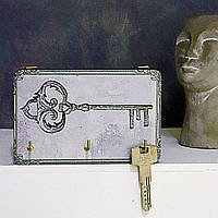 Ключница настенная маленькая, 10х15 см Старинный ключ